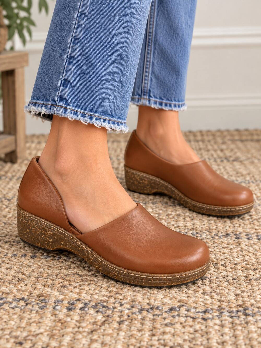 Softwalk Women's SZ 8.5 Addie Slip On Shoes Clogs in Cognac